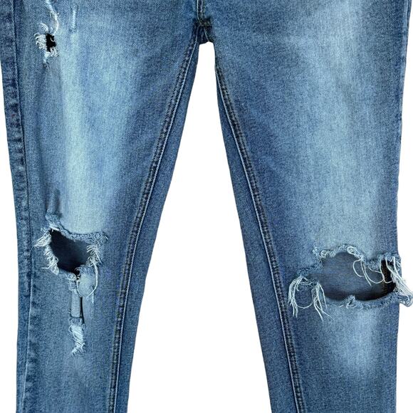 KanCan SZ 25 Skinny Jeans Distressed Rips Mid-Rise Stretch Zip-Fly Medium Wash - Picture 3 of 12